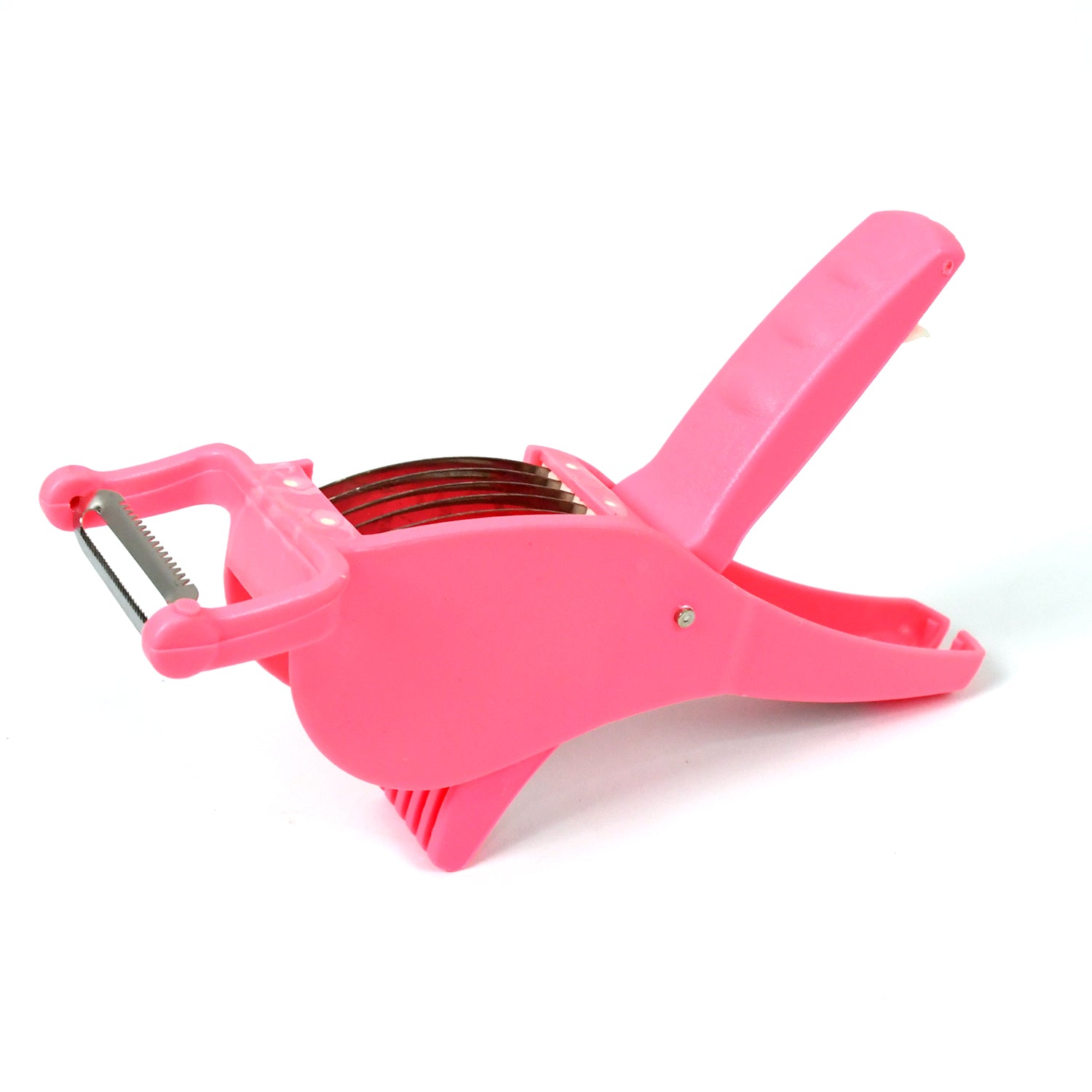 Plastic 2 In 1 Vegetable  Fruit Multi Cutter 5 Blade Vegetable Cutter With Peeler (1 Pc  Multicolor) Plastic 2 In 1 Vegetable  Fruit Multi Cutter 5 Blade Vegetable Cutter With Peeler (1 Pc  Multicolor)